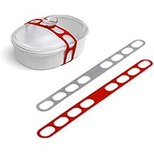 Lid Latch the reusable universal lid securing strap for crockpots, casserole dishes, pots, pans and more. Make it easy to transport your favorite dishes with one simple strap. Polybag Red/Grey