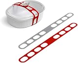 Lid Latch the reusable universal lid securing strap for crockpots, casserole dishes, pots, pans and