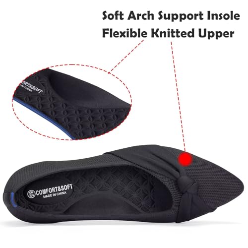 Image of Frank Mully Womens Pointed Toe Flats Knit Dress Shoes Comfort Women Shoes Softable