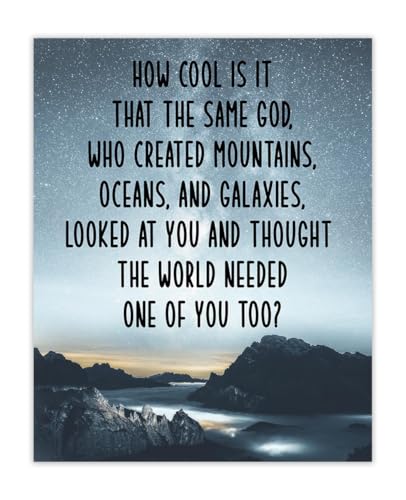'How Cool is it that the Same God' - 8x10 Unframed Inspirational Bible Verses, Christian Scripture Positive Quotes, Religious Bible Verse Wall Art Decor For Home & Office - Creative Housewarming Idea