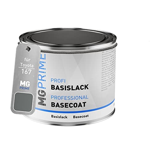 MG PRIME Autolack Dose spritzfertig für Toyota 167 Grey Metallic Basislack 0,5 Liter 500ml