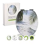 ➤ UNIVERSELLE FORM: Der Toilettendeckel passt dank der Standard O-Form auf eine Vielzahl von Keramiken. Das Metallscharnier sorgt für einen festen Halt des Toilettendeckels auf der Keramik.