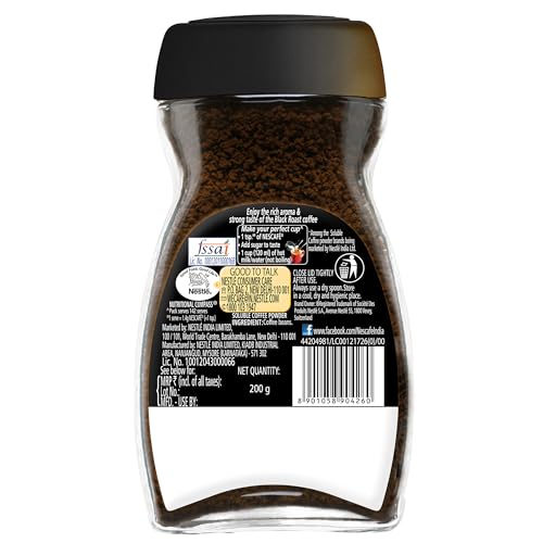 Image of Nescafe Classic Black Roast Instant Coffee, 200g Jar, Rich & Dark | 100% Pure Soluble Coffee Powder (Pack of 2)