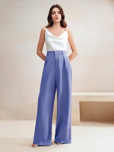 Image of KOTTY Women's Elegant High-Waist Wide-Leg Trousers for Office & Casual Wear