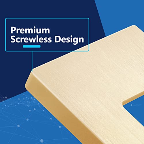 LIDER Brushed Finish Decorator Switch Cover, Screwless Wall Plate, Mid-Size 1-Gang 4.88" x 3.11", Unbreakable Polycarbonate Thermoplastic, UL Listed, LSWP-31M-BGD, Brushed Gold - Image 3
