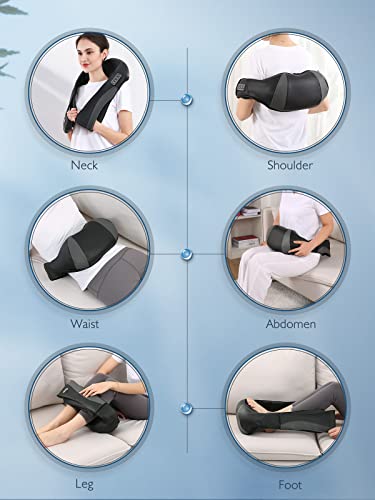 Back Neck Shoulder Massager With Heat, Shiatsu Electric Deep Tissue 3D Kneading Massagers For Relief On Waist, Leg, Calf, Foot Full Body Muscles, Gift For Men Women Mom Dad #TOP5