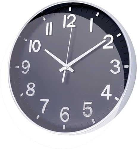 Image of Rylan Plastic Digital Wall Clock 12 inch Silent Quartz Decorative Non-Ticking Classic Clock Battery Operated Round Easy to Read for Room /Home /Kitchen /Bedroom /Office /School (Navyblue)'