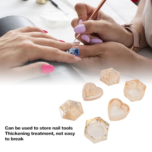 3 tazas de vidrio para acrílico uñas con tapa miniatura 4