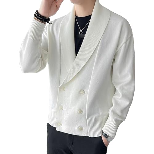 JEKE-DG Men's Loose Fit Button Down Sweater Knitted Soft Cardigan Sweater Long Sleeve Open Front Casual Sweaters
