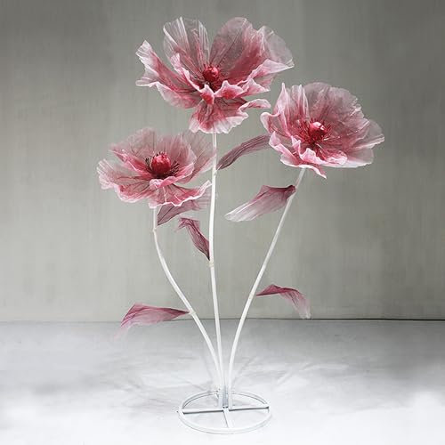 赤,A,Bubinblau 結婚式の装飾用の人工花、170cmの巨大なパーティー用の造花、大きな寝室用の花の装飾、ショップのウィンドウディスプレイ、写真撮影用小道具