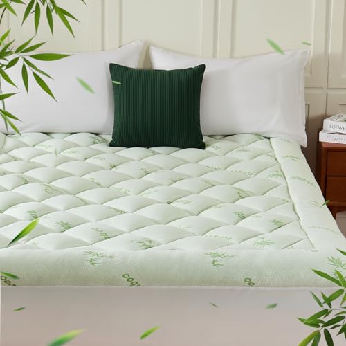 KRIMANO Full Mattress Topper, Viscose Derived from Bamboo Thick...