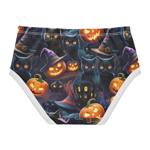 Joisal Cotton Toddlers Underwear Floral Halloween Black Cats Pumpkin Cute Panties Girl Stylish Briefs Underpants 2t2