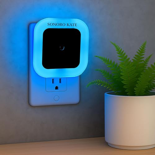 Image of Automatic Night Lamp Sensor Light for Bedroom Bed Side Home | Smart Automatic ON /Off Dim LED Lights | Energy Saving 0.5W Lamp | Long Life for Hallway, Stairs, Kitchen, Bathroom (2PC Blue)