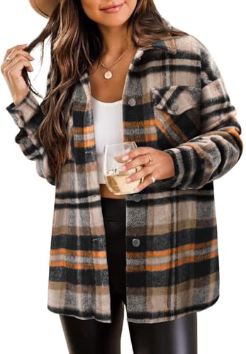 Image of Magritta Womens Shirts Button Down Long Sleeve Collared V Neck Oversized Blouses Tops with Pockets