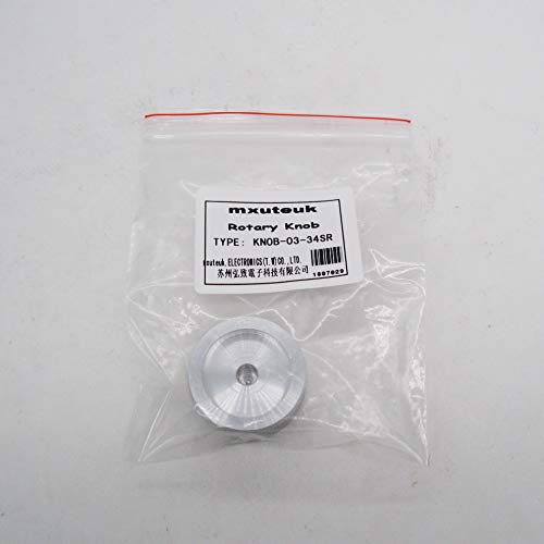 Mxuteuk Silver Aluminum Alloy Potentiometer Control Knob Volume Audio Electric Guitar Bass Screw Type 34 X 17Mm (D*H) Knob-03-34Sr #TOP3