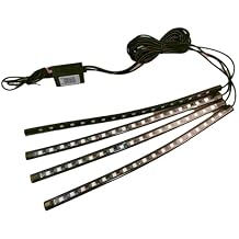 USB Adapter Light Strip, Car Neon Decorative Light, Car Ambient Lighting Kit, 8 Color Belt Remote Control, Interior Light, Music Synchronization Mode, Pickup and SUVS, 4 Light Strips, 5V