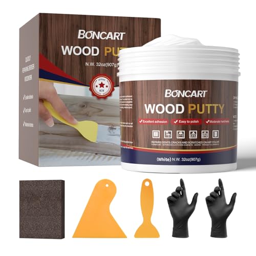 Boncart Wood Filler, 32 OZ White Wood Putty