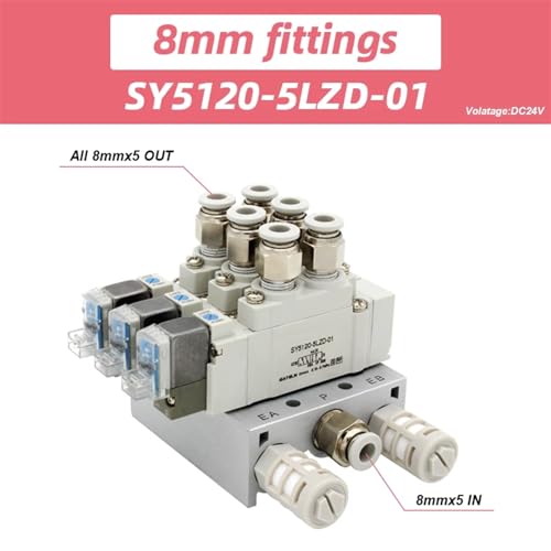 Électrovanne combinée SY5120 pneumatique 10 stations commande vérin simple - 2
