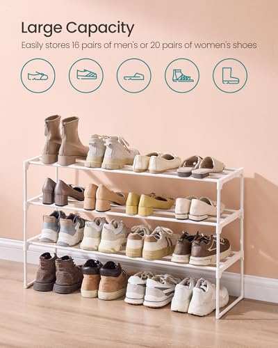 Image of SONGMICS Shoe Rack, 3-Tier Shoe Organizer, Metal Storage Shelf