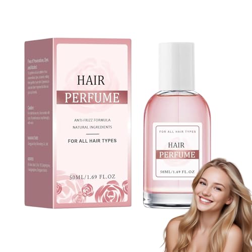 Hair Perfume Mist – 50ml Floral Rose Fragrance for All Hair Types – Anti-Frizz, Moisturizing & Nourishing – Long-Lasting Scent for Soft, Shiny Hair (Wild Rose)
