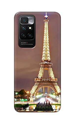 Image of PRINTFIDAA Lovers Famous Place Eiffel Tower in Paris Printed Designer Hard Case for Redmi 10 Prime Back Cover -(e) RPM1009