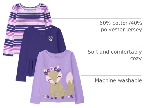 Image of The Children's Place Girls and Toddler Long Sleeve Everyday Casual Knit Shirt