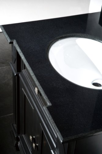 Ove Decors Essex Vb Vanity With Black Marble Countertop With Ceramic Basin, 31-Inch Wide, Espresso #TOP4