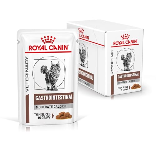 Royal Canin Veterinary Gatrointestinal Moderate Calorie | Doppelpack | 2 x 12 x 85 g | Diät-Alleinfuttermittel für Katzen | Zur Linderung akuter Resorptionsstörungen des Darms