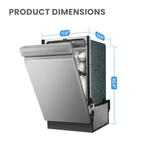 COMFEE' 18 Inch Built-in Dishwasher, Energy Star & NSF, Stainless Steel Tub - Image 2