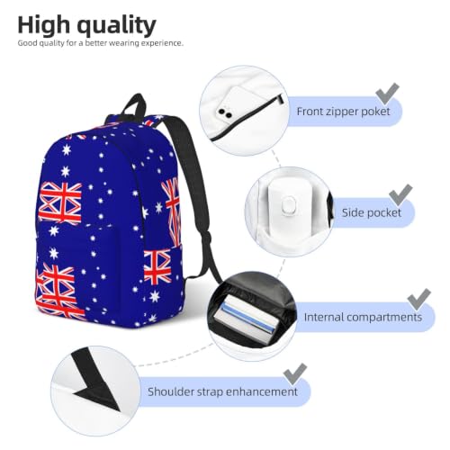 Mochila de lona con la bandera australiana CHAbu estilo clásico a la moda 5