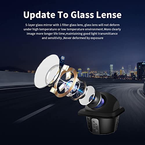 Image of Universal HD Backup /Front View Camera, IP68 Waterproof Rear View Backup Camera Wide View Angle Automatic CMOS - Easy to Install and Provides Crystal Clear Views of What's Behind You
