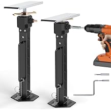 2026 New Upgraded RV Camper Slide Out Support Jacks for Travel Trailer, 16"-36" Adjustable Height RV Stabilizer Jacks 2 PCSAllow Electric Drill Adjust, Maximum 5000 LBS Supports up, Metal Gear Box