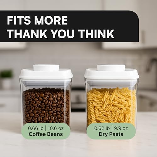 Image of Bop Top Airtight Food Storage Containers with Lid 3.5 Cups / 30 oz | Kitchen Canister Sets | Air Tight Pantry Container | Pop Top Dry Food Storage Containers for Snacks, Sugar, Flour, Baking, Pasta