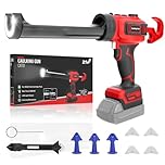 Cordless Caulking Gun for Milwaukee 18V Batteries, Electric Caulking Gun 10 Oz with LED Light, Variable-Speed Adjustment Caulking Gun, Filling and Sealing Tool for Windows and Walls(no battery)