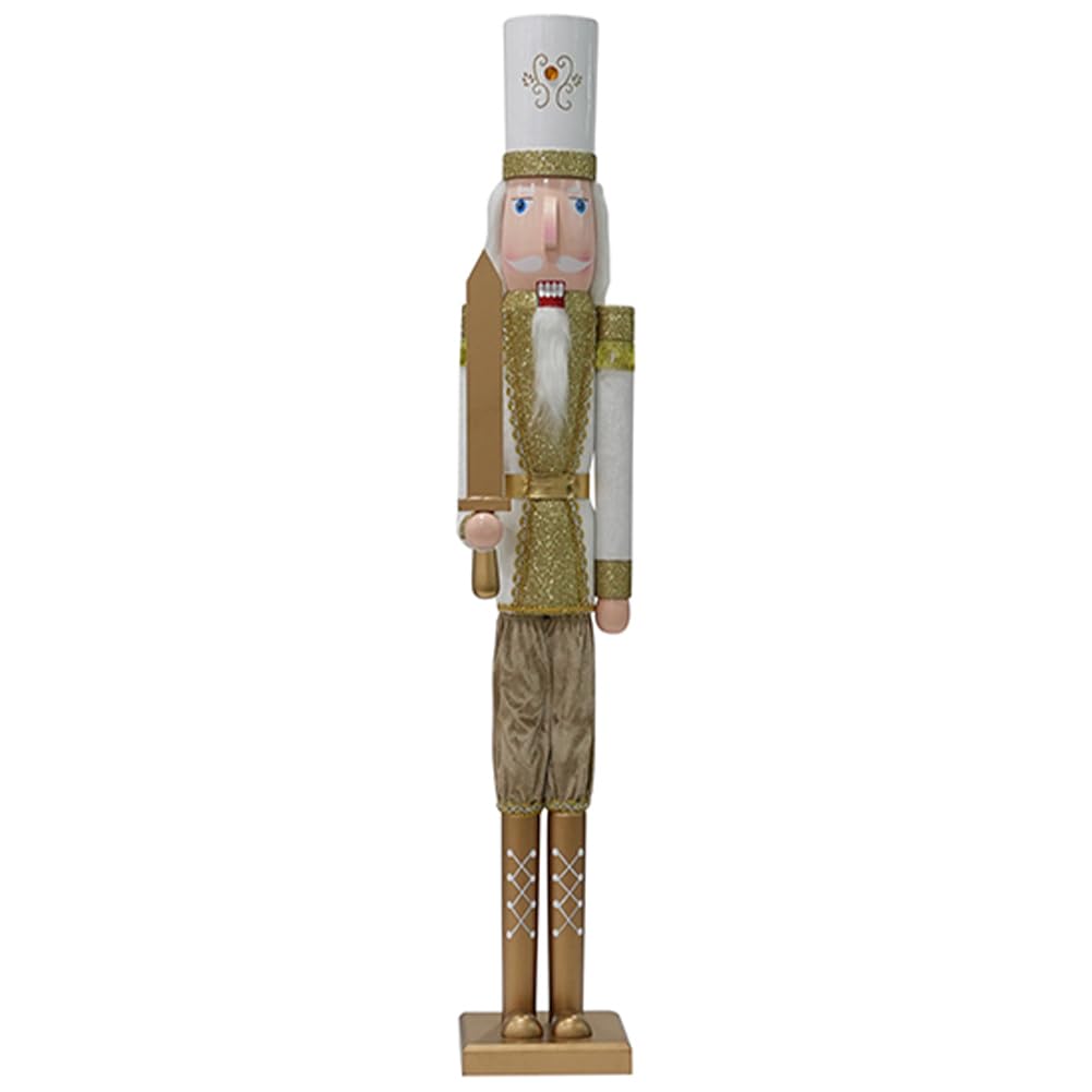 BAKAJI Soldat Casse-Noisette Géant Bois 106cm - Décoration Noël Avec Mécanisme