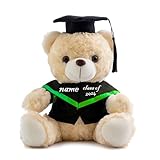 ADORSUN Personalisierte Geschenke Teddybär mit Text, GraduationBär Abschluss 2024 Personalisierte Teddybär für Graduation 2024 Schulabschluss Geschenk für Sie 2024 Oberschule Hochschule (20cm-Text)
