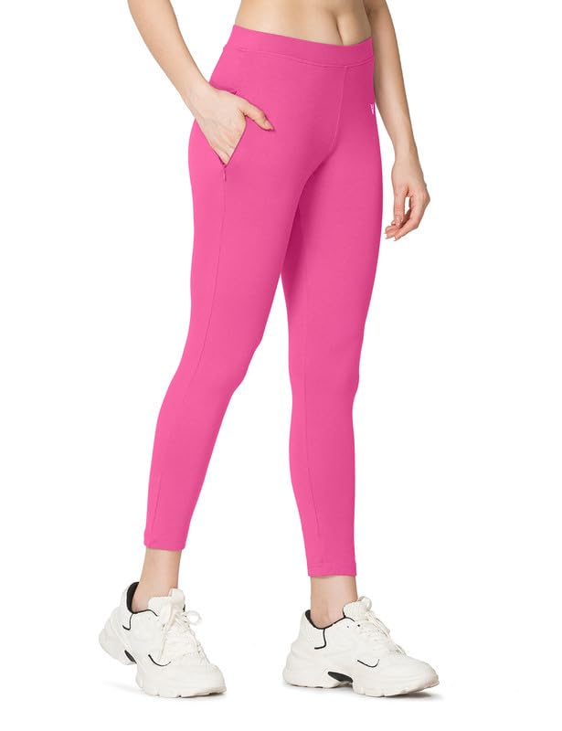 Image of VSTAR PL02 Women Ankle Length Stretchable Slim Fit Leggings with Secured Side Pocket | Moisture-Wicking | Soft Waistband & Cotton-Elastane Fabric