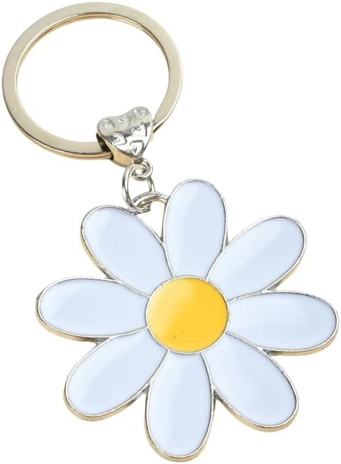Colorful Cute Daisy Keychain Bag, Flower Charms keyring for Purse Keys, Bling Metal Keyring Gift for Women Accessories