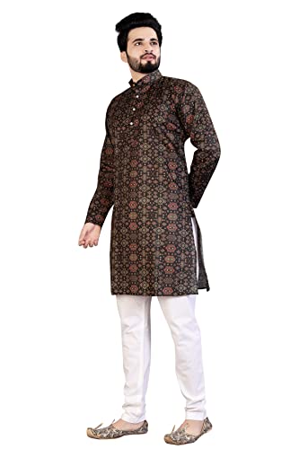 Image of Men's Printed Cotton Kurta
