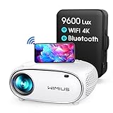 Proyector, 9600 Lúmenes WiMiUS Proyector 5G WiFi Bluetooth Full HD 1080P Proyector 4K Soporte Ajuste 4D Función Zoom 50% Proyector WiFi Portátil Cine en Casa Para Teléfono,TV Stick/Box,PS5 HDMI USB AV