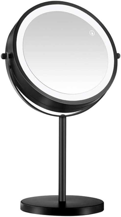 Sided LED Makeup, Desktop with Light, Metal Magnifying Glass, Charging, Portable