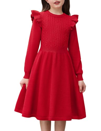 Arshiner Mädchen Pullover Kleid Strickkleid Kinder Herbstkleid Winterkleid...