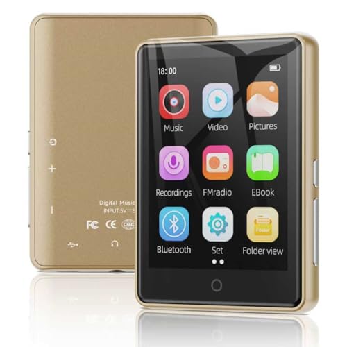 64 GB MP3 Player Bluetooth 5.3 mit Lautsprecher, 2,8 Zoll großes Display, HiFi-Sound Music playermp4 Player MP3-Player Kinder, FM-Radio, Sport-Schrittzähler, 128 GB erweiterbare Speicherkarte (Gold) 64 GB MP3 Player Bluetooth 5.3 mit Lautsprecher, 2,8 Zoll großes Display, HiFi-Sound Music playermp4 Player MP3-Player Kinder, FM-Radio, Sport-Schrittzähler, 128 GB erweiterbare Speicherkarte (Gold)