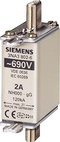 Liaison NH-fusible 3 NA3804-6 Siemens pour protection de circuits electriques industriels