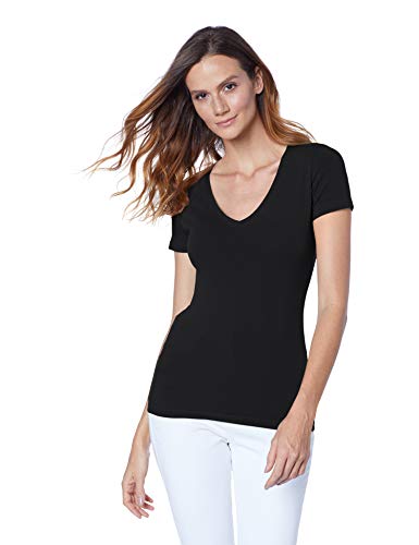 Camiseta Básica Gola V, Hering, Feminino, Pretoliso, M