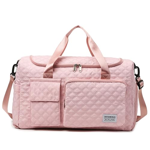 Gym Duffel Bag for Women,Multi-Function Travel Tote with Shoe Compartment,Comfortable Shoulder Strap,Perfect for Gym,Travel & Overnight,Pink Travel Bag