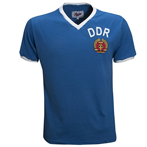 Camisa DDR 1974 (Alemanha Oriental) Liga Retrô Azul (GGG)