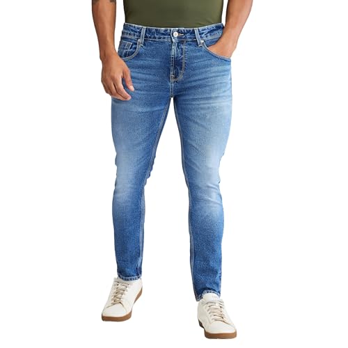 Image of Spykar Men's Kano Slim Fit Mid-Rise Jeans (Ankle Length)