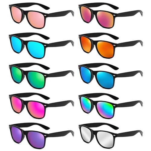 Pibupibu 10/20 Packs Adults Wholesale Neon Colors Square Retro Style Party Favors Sunglasses