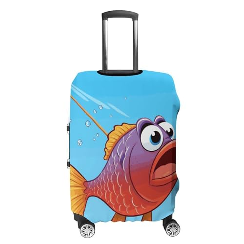 Talking Fish Luggage Cover Dustproof Travel Suitcase Cover Elastic Suitcase Protector M Luggage Sleeves Fit 19-32 Inch Luggage，M4